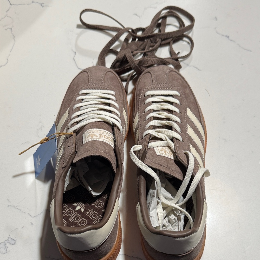 Adidas Women's Brown and White Sneakers